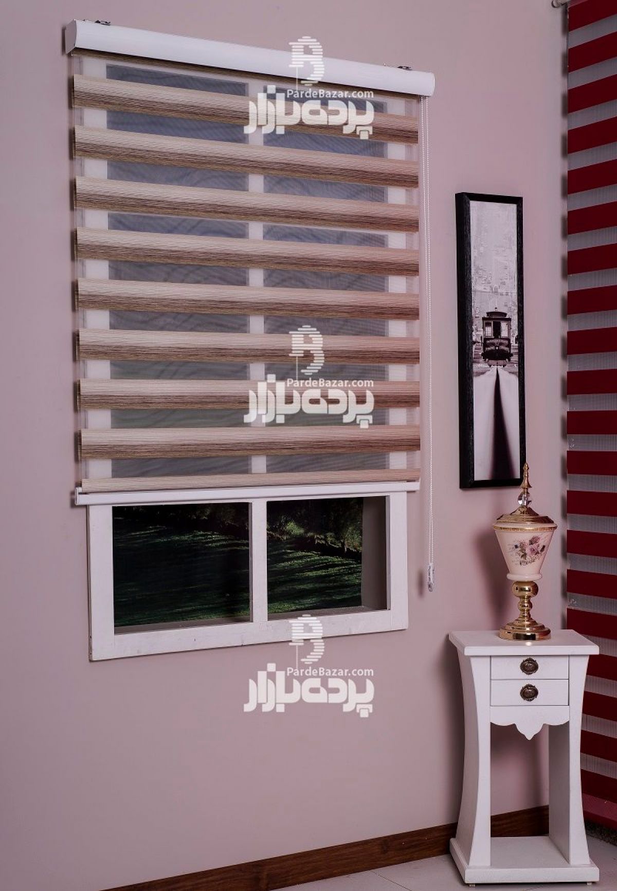 پرده زبرا تک سایز DIANA V-102
