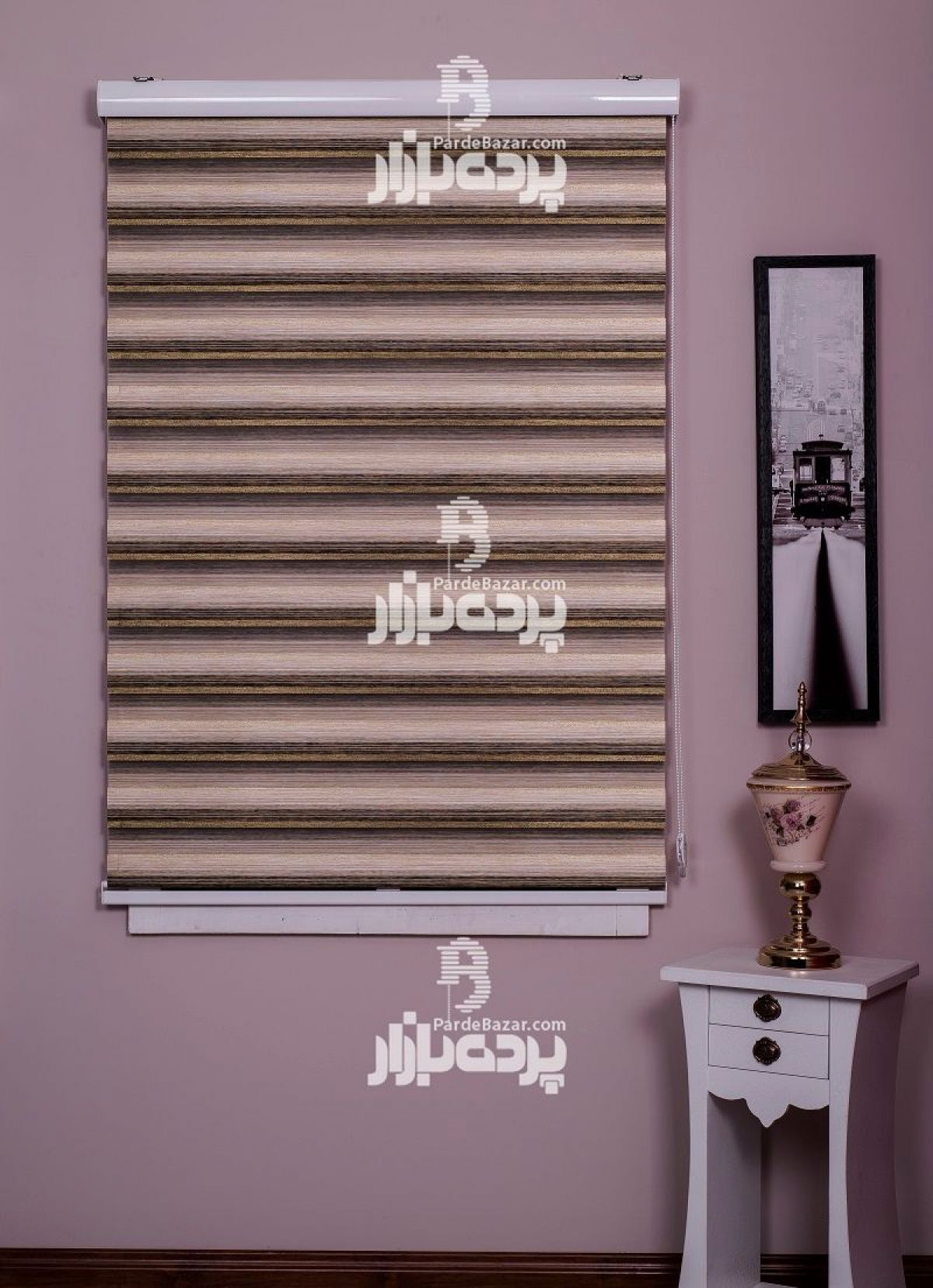 پرده زبرا تک سایز DIANA V-105