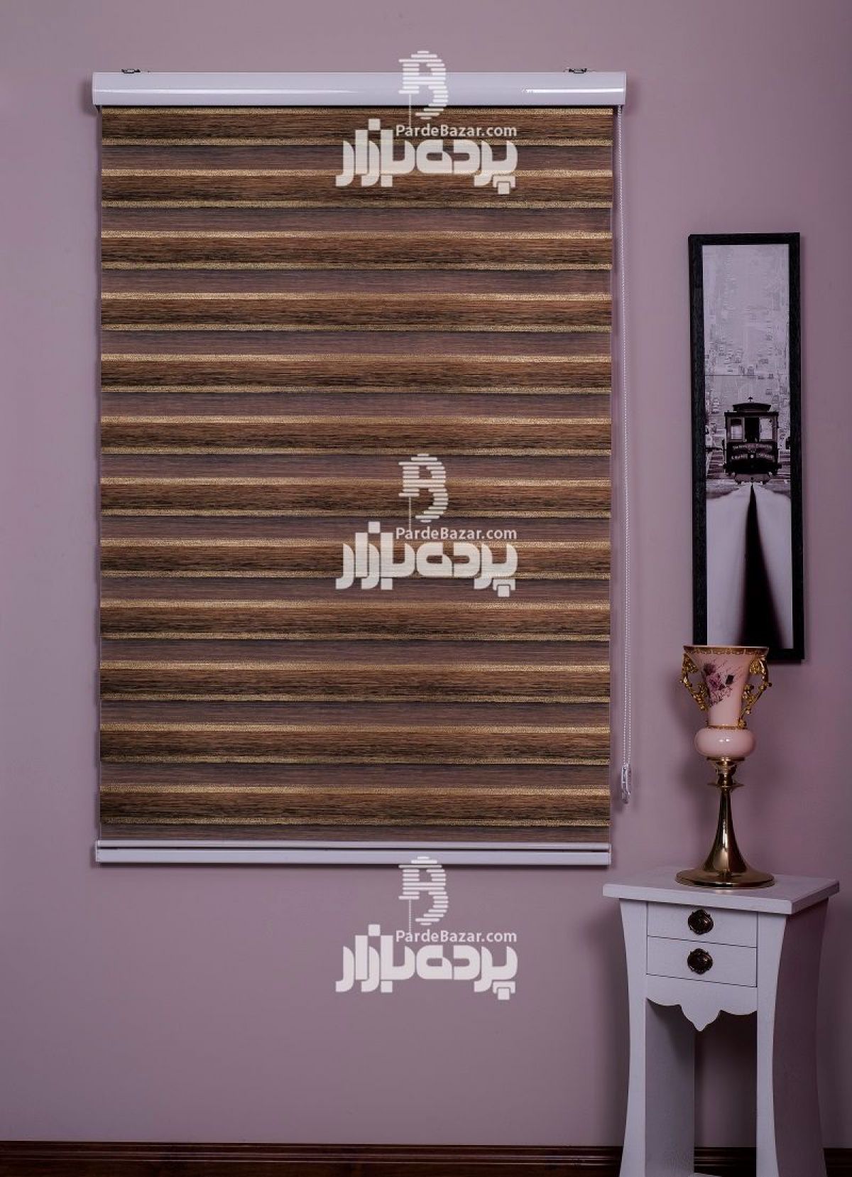 پرده زبرا تک سایز DIANA V-106
