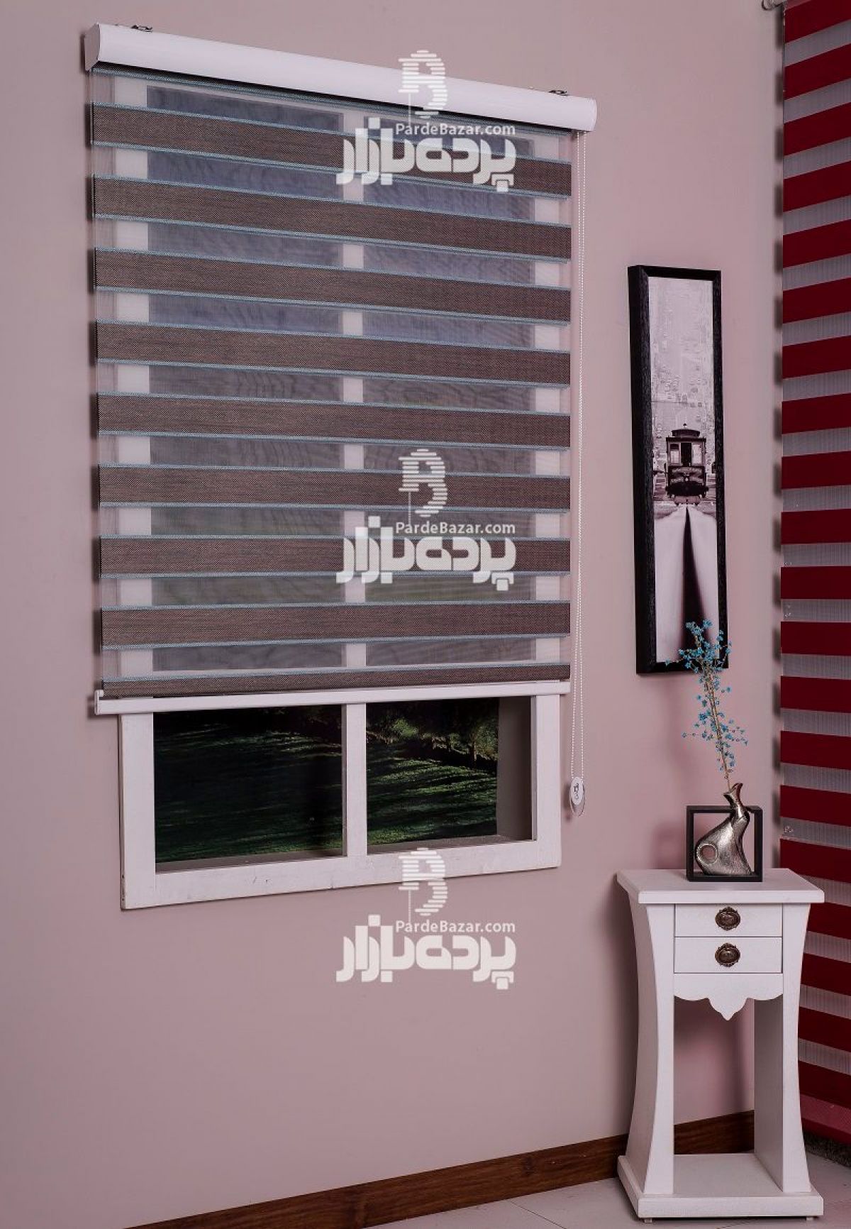 پرده زبرا تک سایز ADRIA V-08