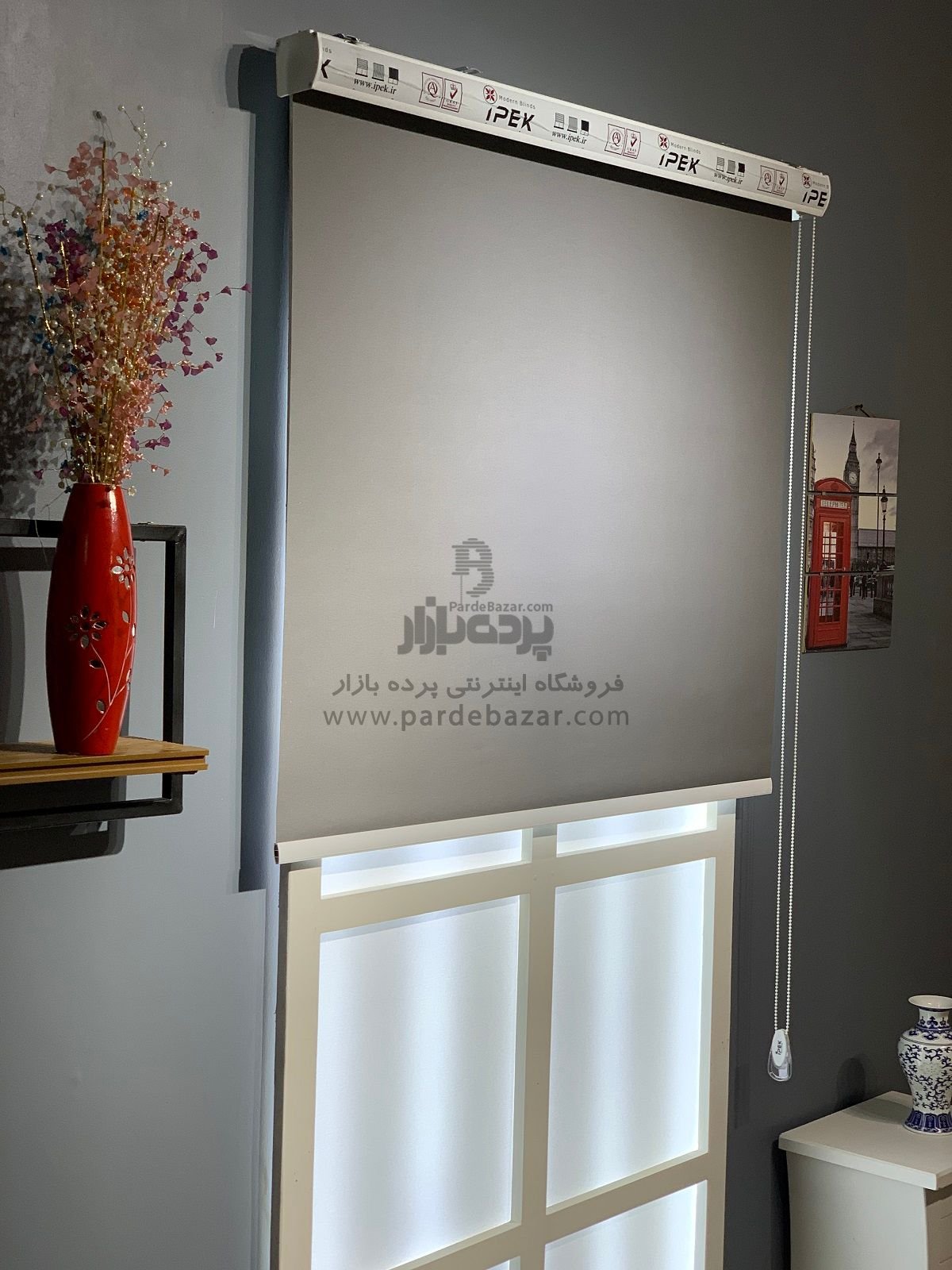 پرده شید بلک اوت طوسی روشن تک سایز M-22